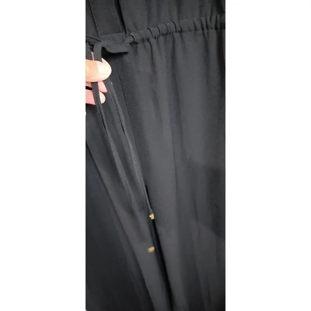 4252) Lauren Ralph Lauren Women Black Jumpsuit with White Accent Collar Size 14 - Picture 8 of 13